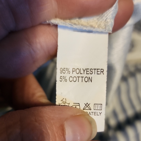 Striped Blue and White Jumpsuit - Picture 9 of 9